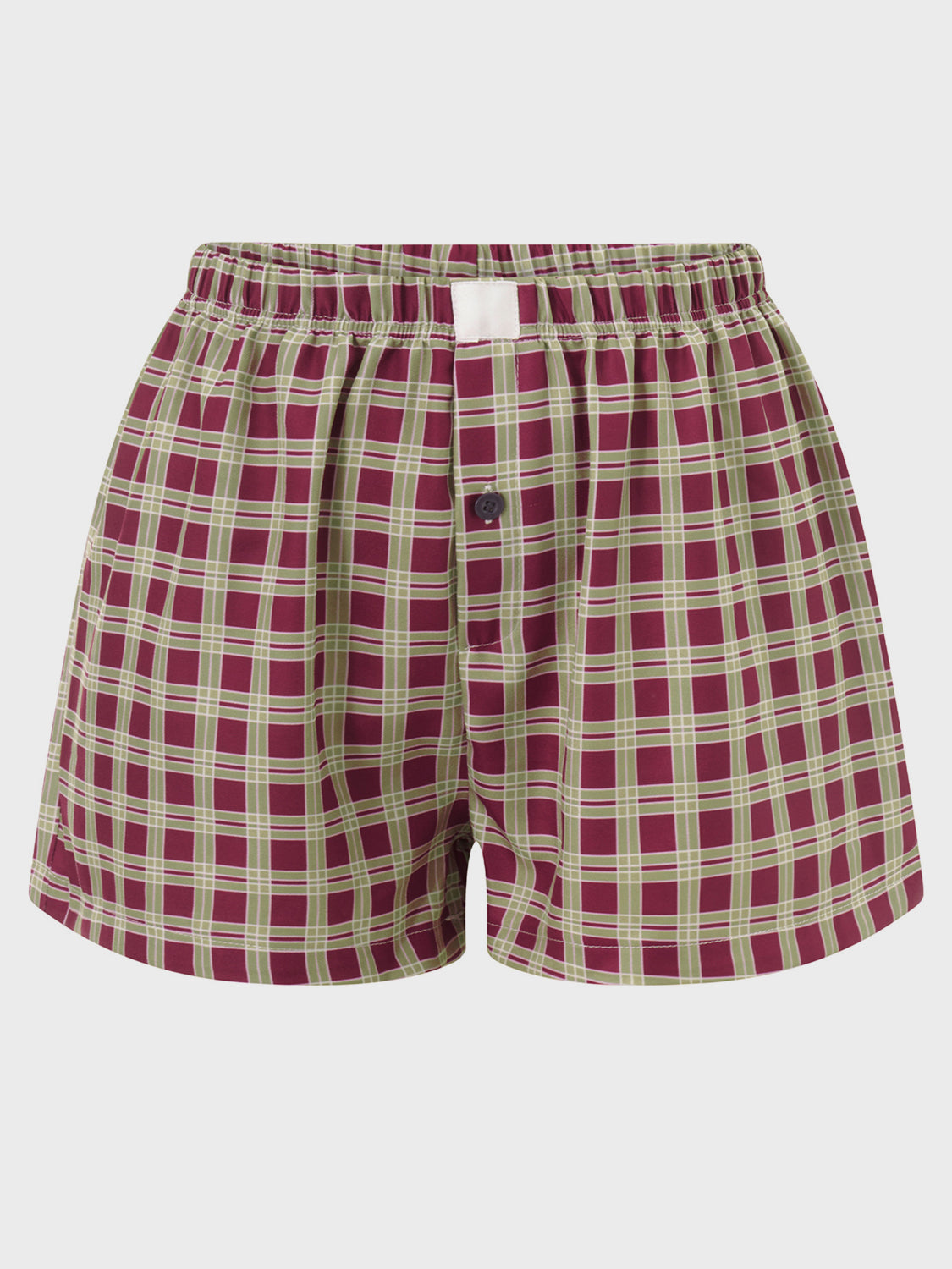 Plaid Elastic Waist Shorts