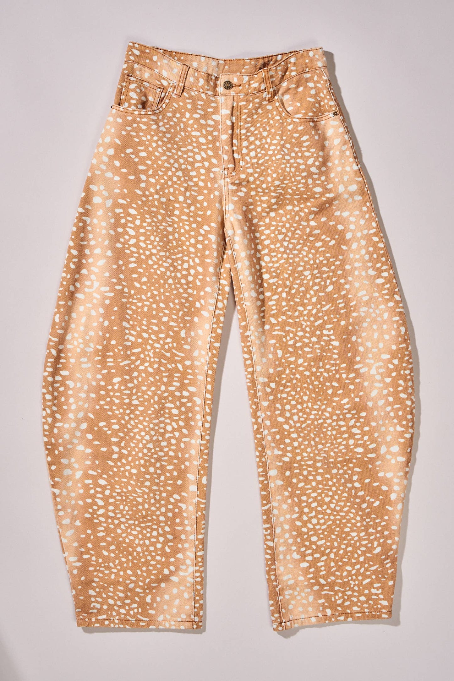 Urban Daizy - Bambi Deer Print Wide Leg Denim Pants