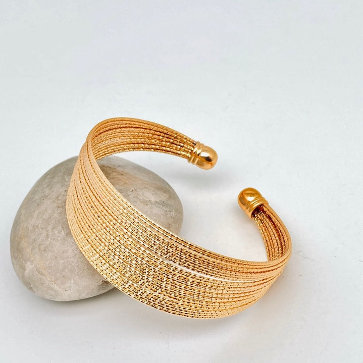 Gold Coil Cuff Bracelet