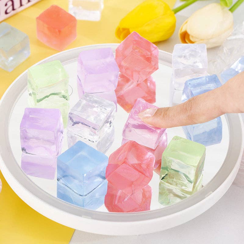 Small translucent pastel ice cube squishy stress relief toys