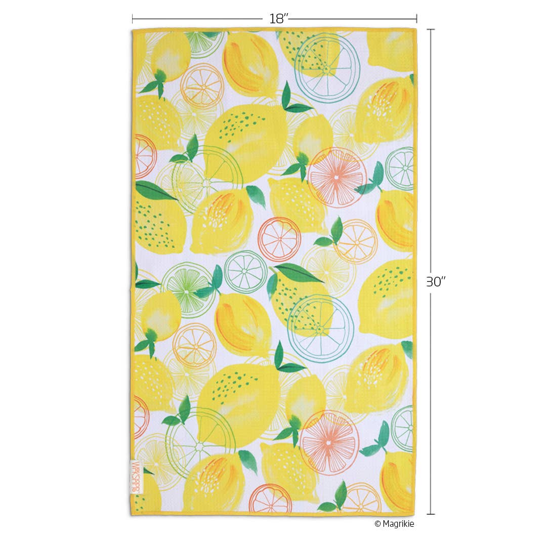 WerkShoppe - Lemon Plaid Microfiber Kitchen Dish Towel