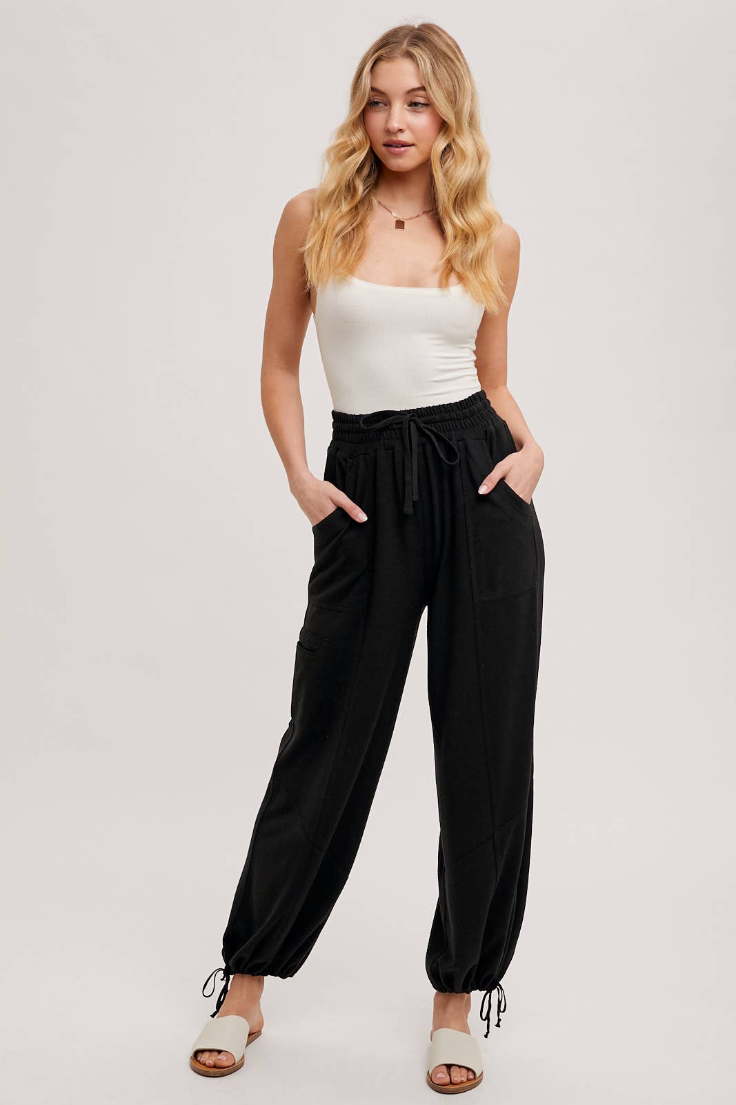 Bluivy - DRAWSTRING HIGH WAIST JOGGER SWEATPANTS