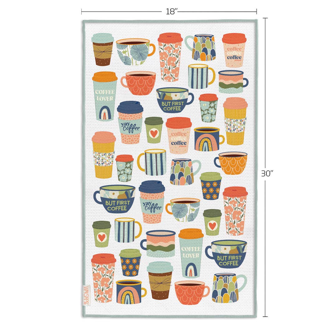 WerkShoppe - But First Coffee Microfiber Kitchen Towel