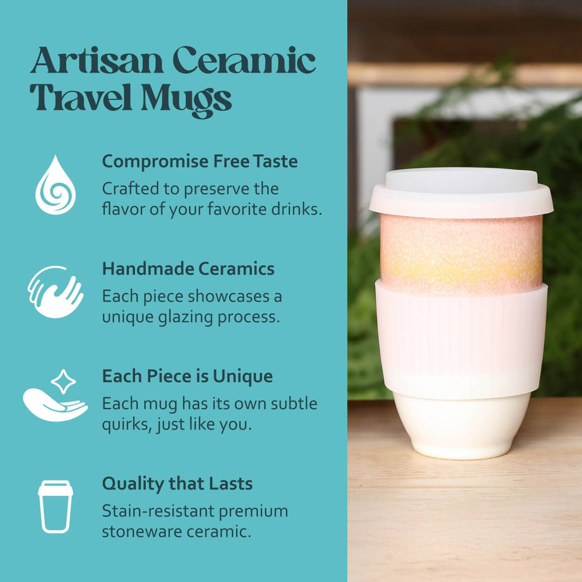 Nova Ceramics Travel Mugs - Afterglow 12oz Ceramic Travel Mug – Travel Mugs For Coffee