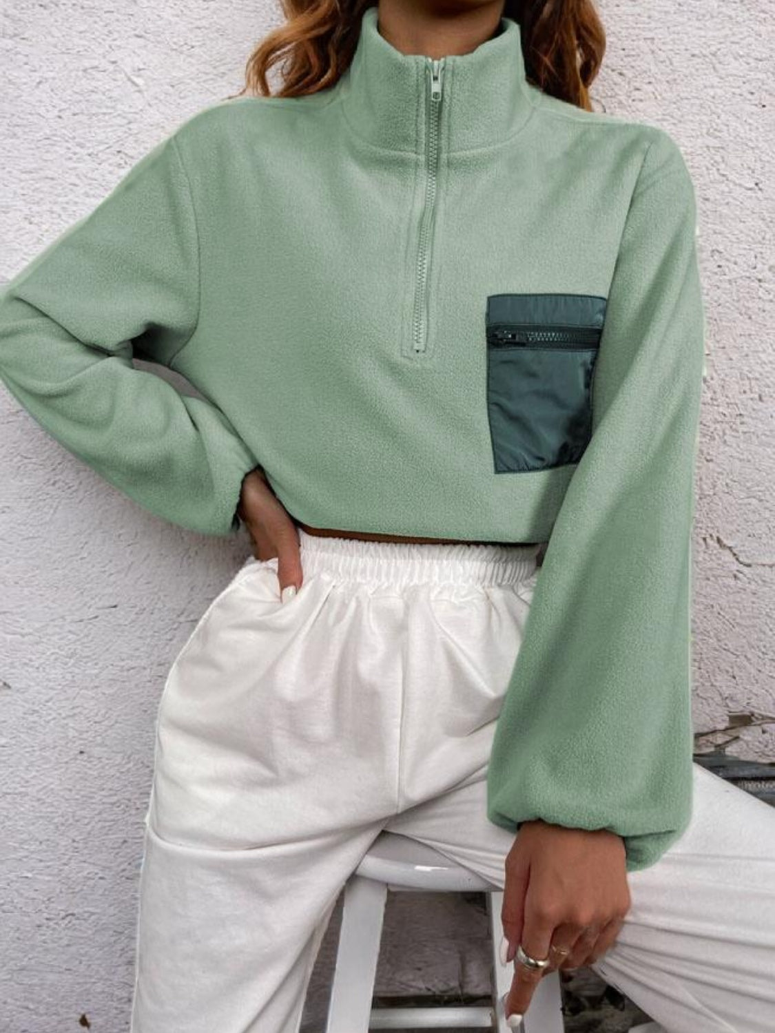 Half Zip Long Sleeve Sweatshirt