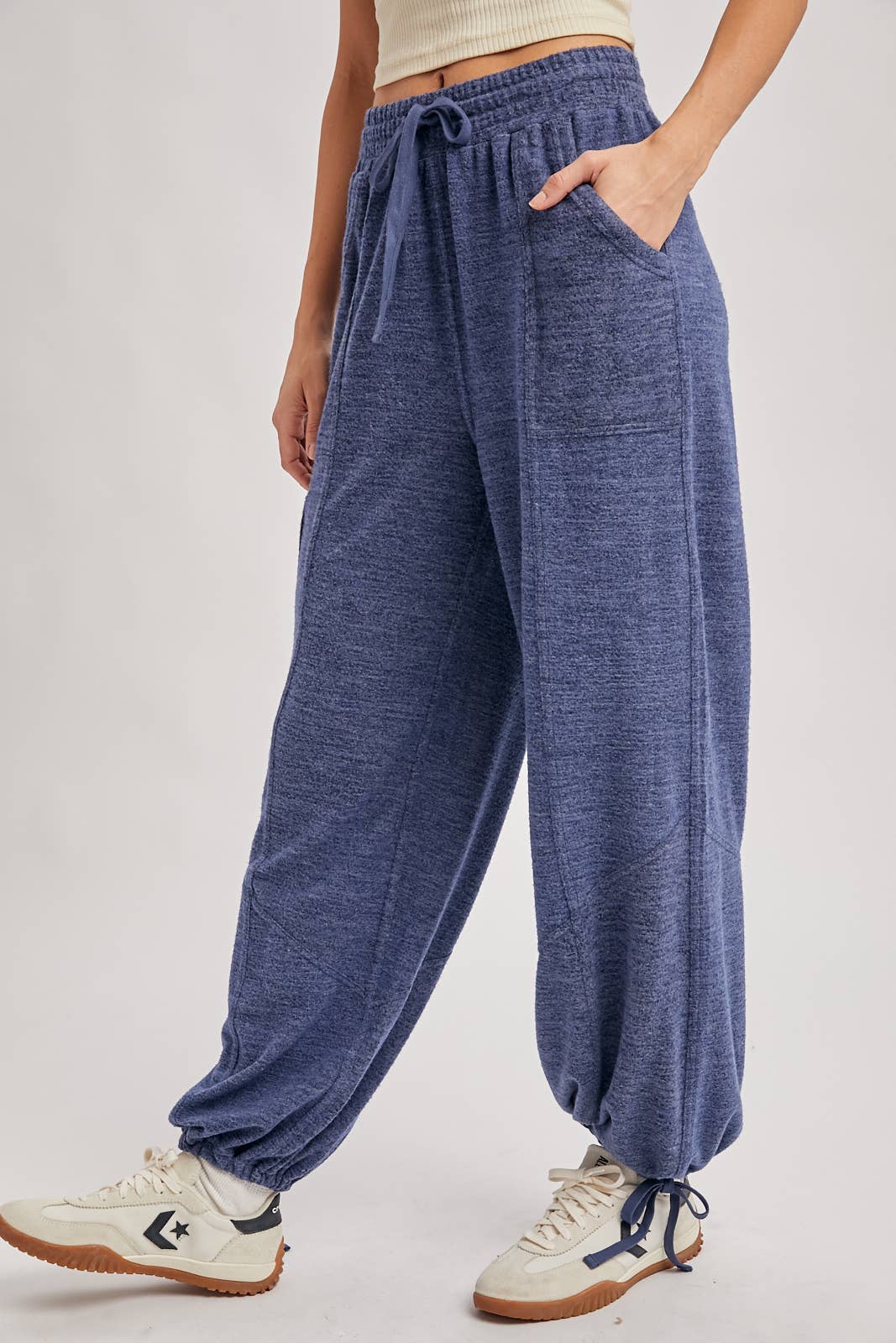 Bluivy - DRAWSTRING HIGH WAIST JOGGER SWEATPANTS