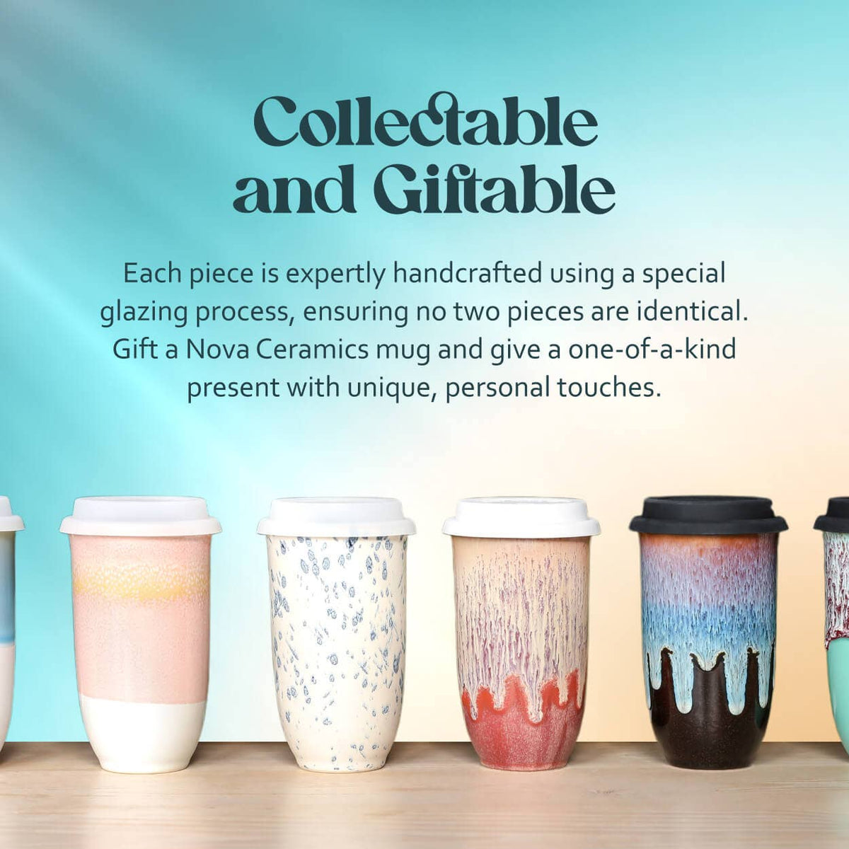 Nova Ceramics Travel Mugs - Emerald 16oz Ceramic Travel Mug – Forest-Inspired & Reusable