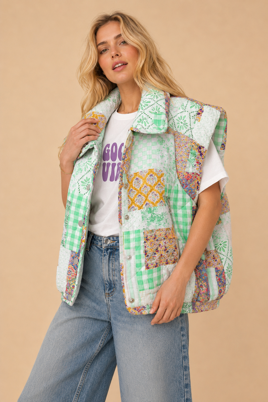 J.NNA - Patchwork Puffer Vest