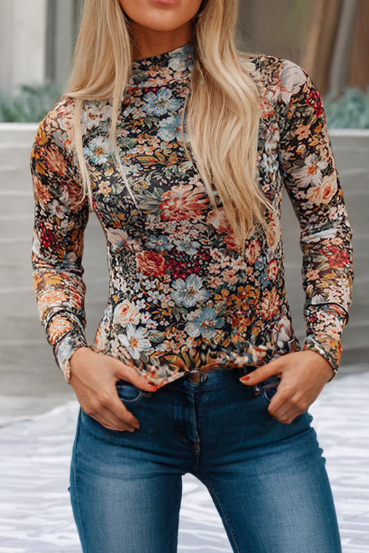 Floral Mesh Blouse