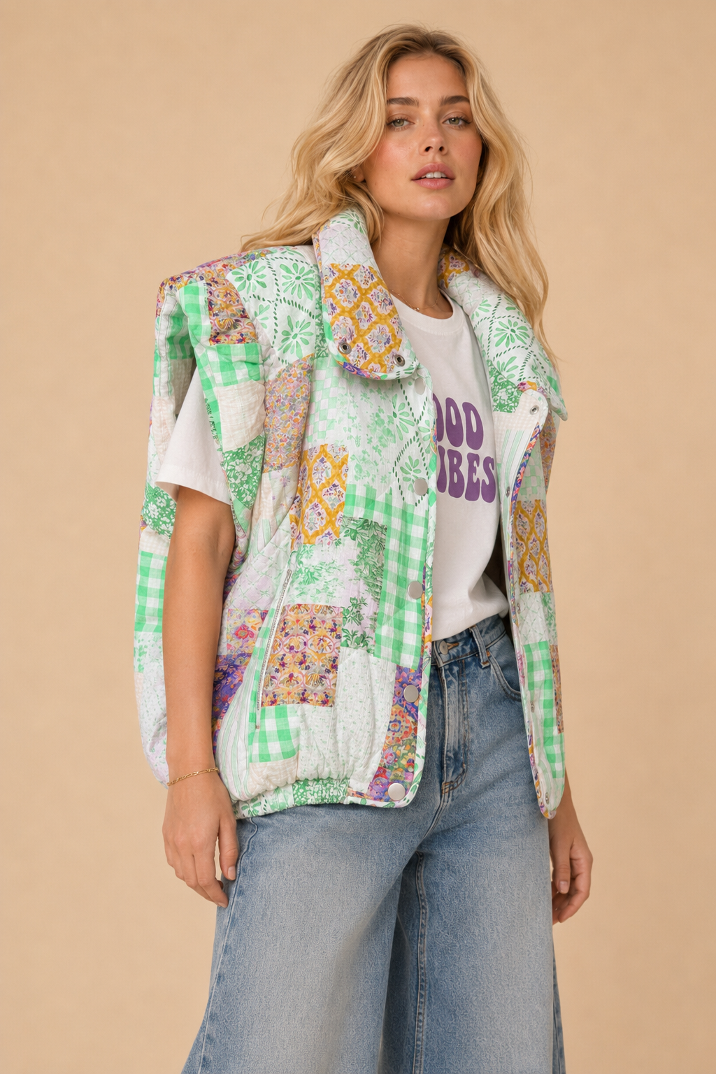 J.NNA - Patchwork Puffer Vest