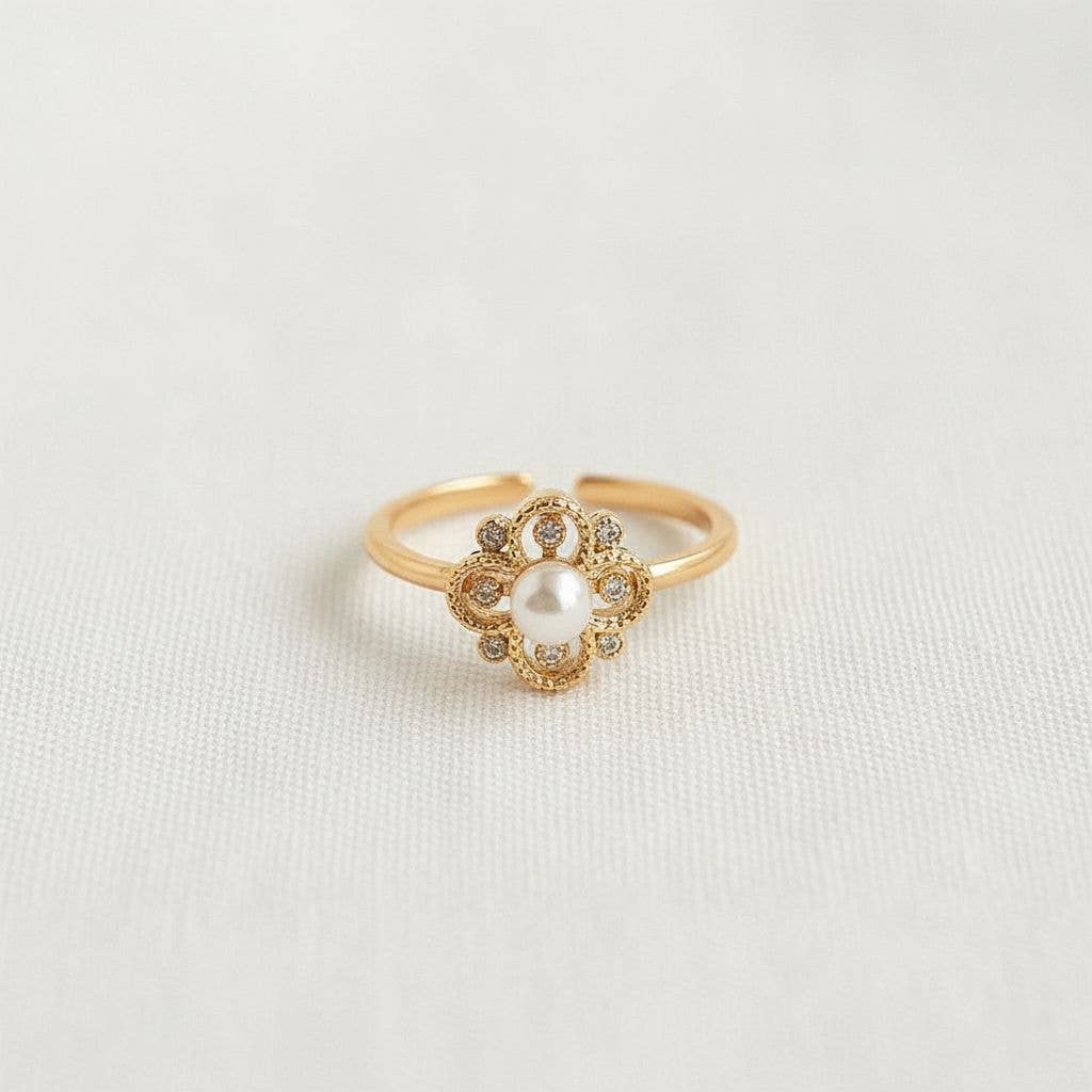 Petite Pearl Blossom Ring