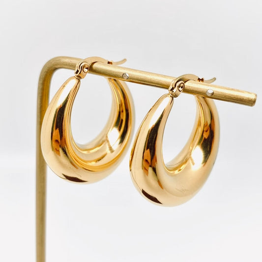 Birdie & Fern Simple Tapered Gold Hoops