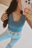 Waffle Ribbed Cropped Cami