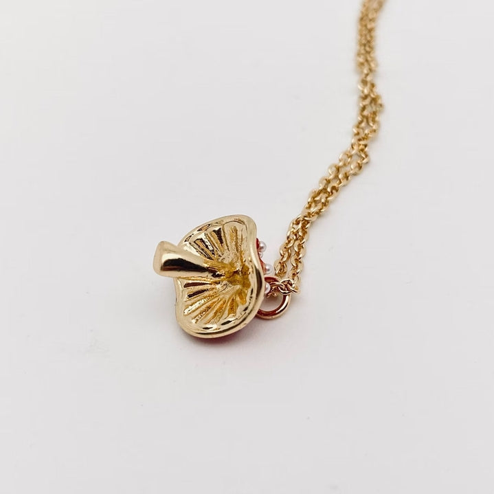 Birdie & Fern Mushroom Pendant Necklace
