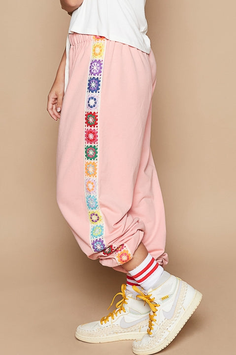 Granny Square Detailed Sweatpants