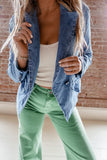 Denim Sailor Button Blazer