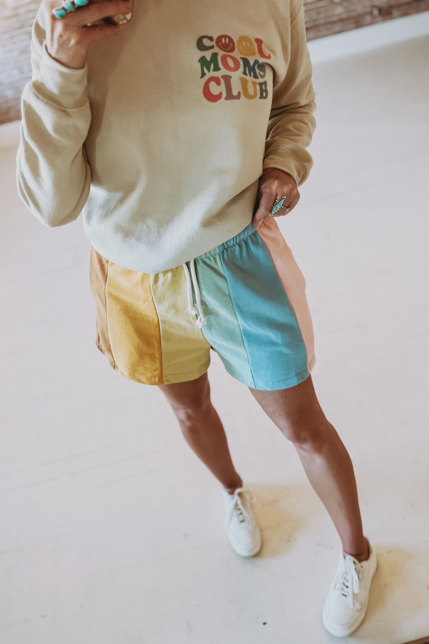 Rainbow Color-Block Shorts