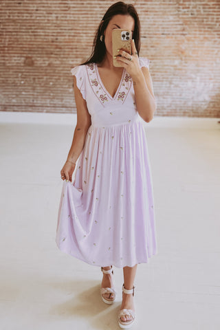 The Adeline Embroidered Midi Dress