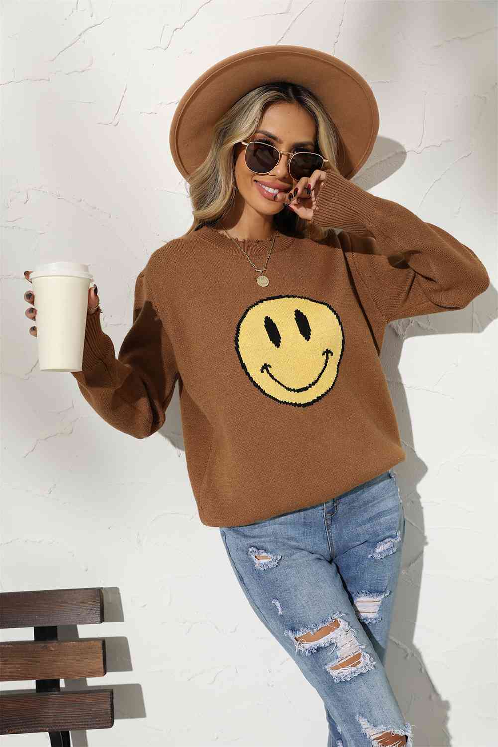 Smily Face Graphic Sweater