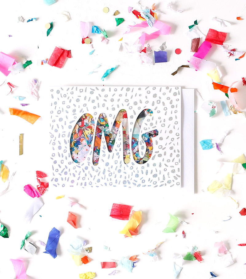 Thimblepress - Confetti Card OMG Greeting Card