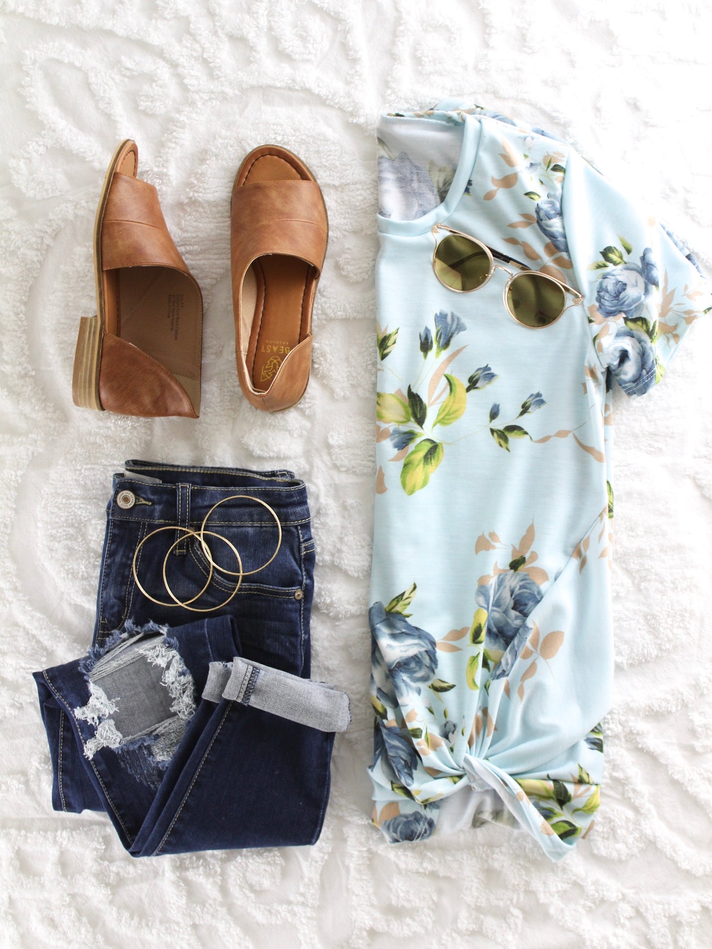 Light Blue Floral Top