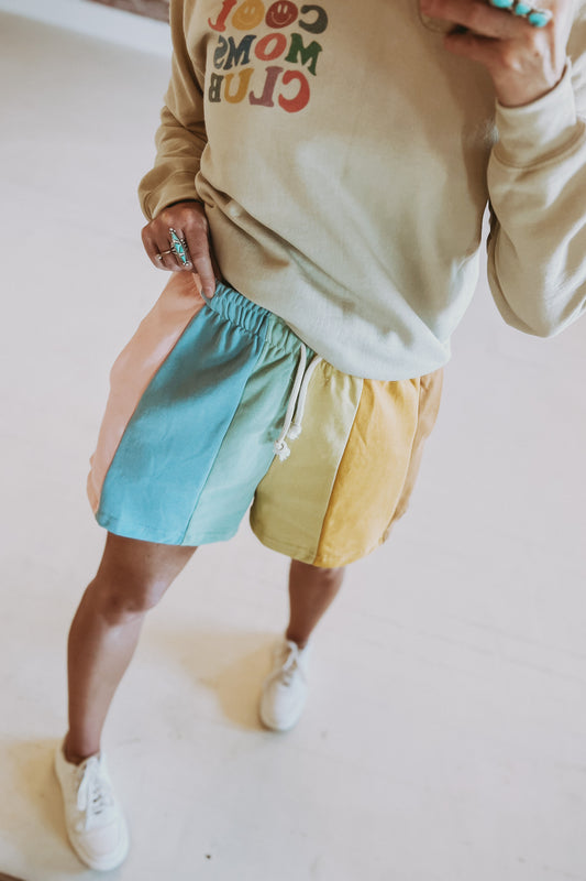 Rainbow Color-Block Shorts