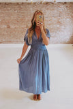 Kimono Sleeve Tied Back Maxi Dress