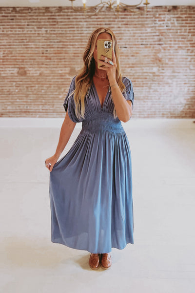 Kimono Sleeve Tied Back Maxi Dress