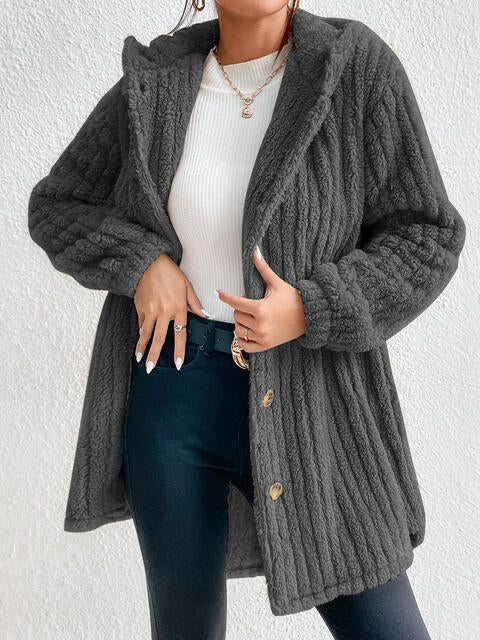 Brandy Button Down Hooded Coat