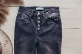 Flying Monkey Button Fly Crop Skinny Jeans