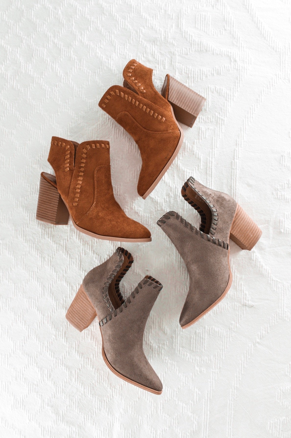 Stitched Block Heeled Booties