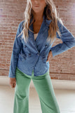 Denim Sailor Button Blazer