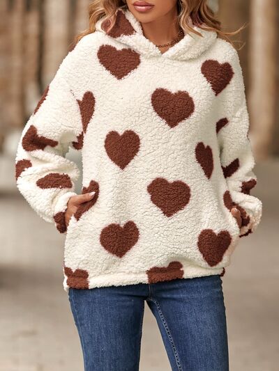 Fuzzy Sherpa Heart Hoodie