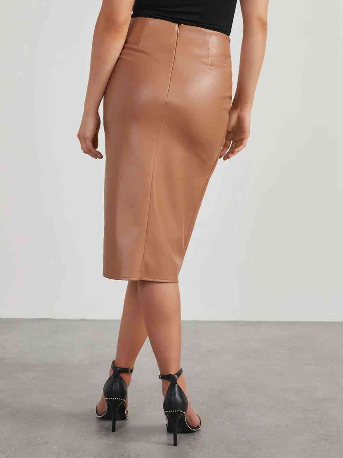 Twist The Story Pleather Skirt