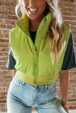 Funnel Neck Cropped Puffer Vest