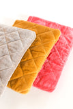 Velour Quilted Accessory Bag