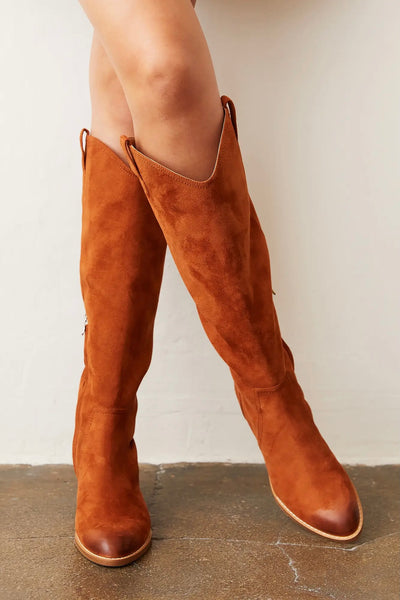 The Stacey Distressed Suede Boot