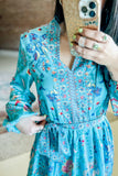 SundayUp Blue Floral Belted Dress