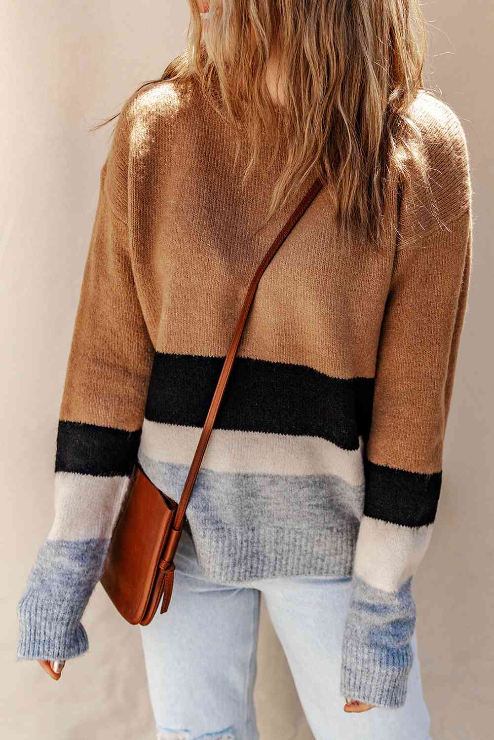 Caramel Color Block Sweater