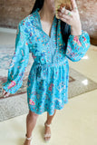 SundayUp Blue Floral Belted Dress