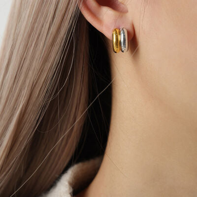 Birdie & Fern Mixed Metals Huggie Earrings