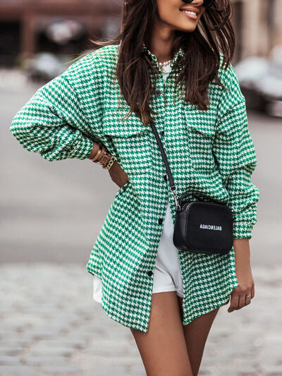 Houndstooth Shacket Jacket