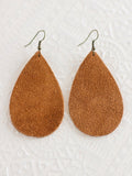 Jones & Lake Large Leather Teardrop Earrings