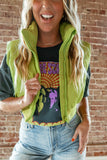 Funnel Neck Cropped Puffer Vest