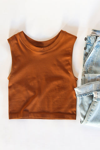 Crewneck Ribbed Spandex Cami