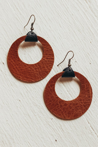 Handmade in the USA leather earrings. 