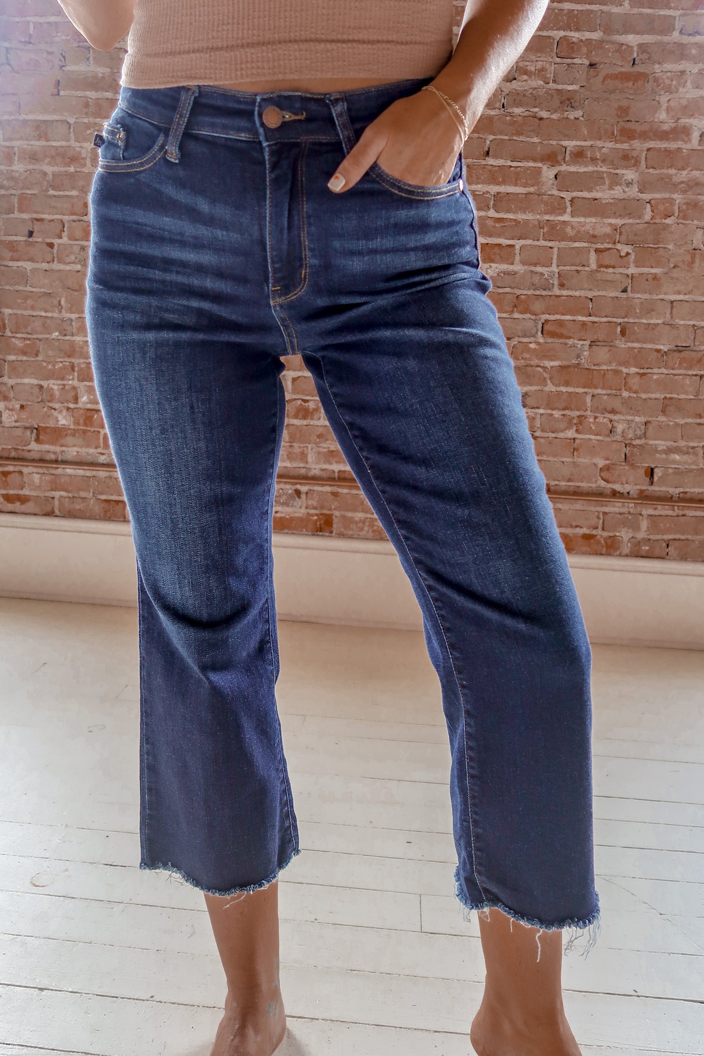 Judy Blue Cropped Wide Leg Jeans