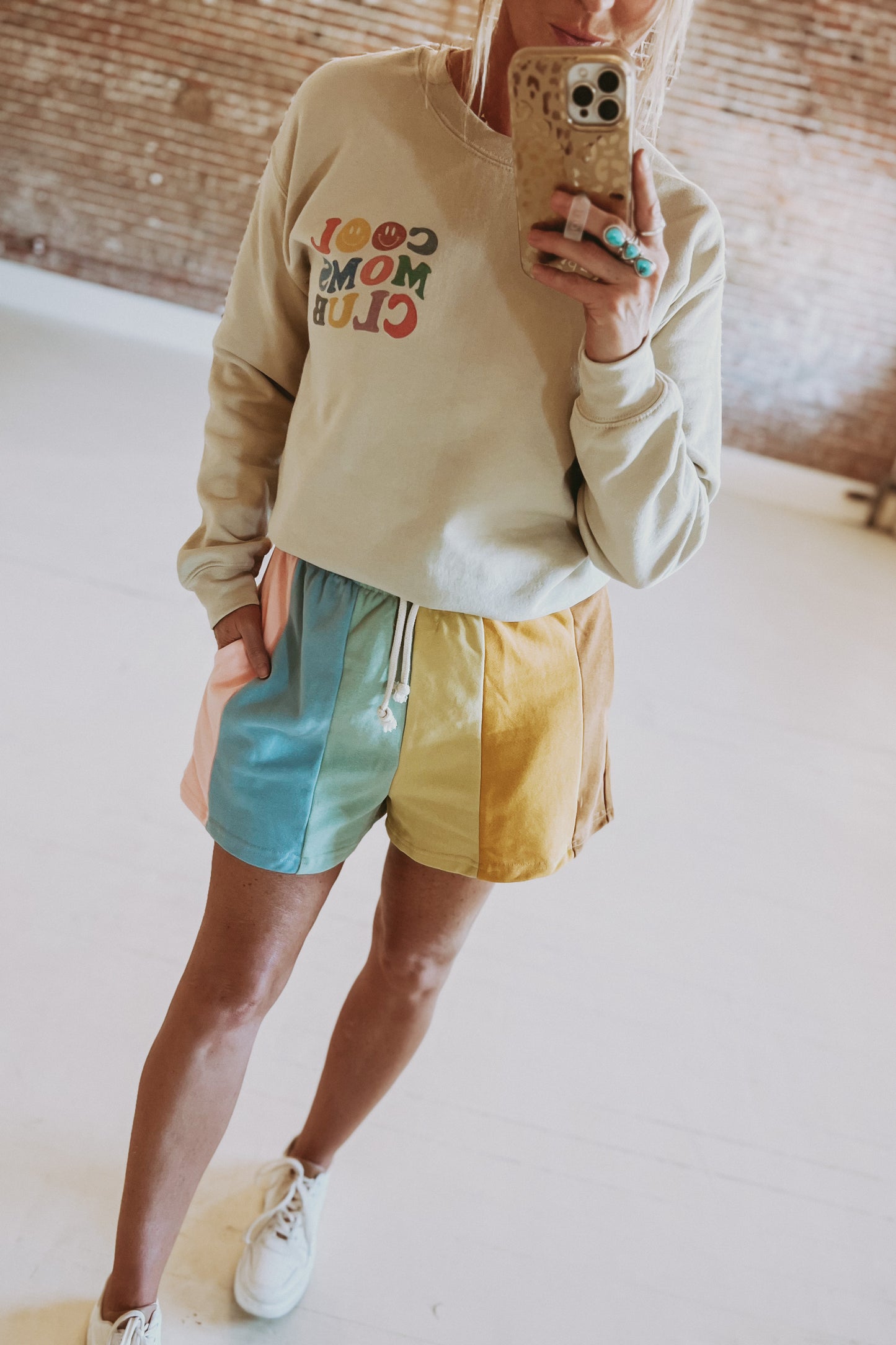 Rainbow Color-Block Shorts