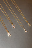 Dainty Love Pearl Initial Necklace