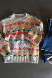 Vibrant Florals Cozy Sweater